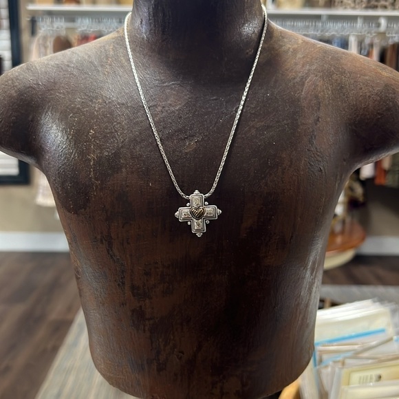 Brighton | Cherish Loving Gold Silver Plated Cross Necklace Adjustable - Picture 4 of 7